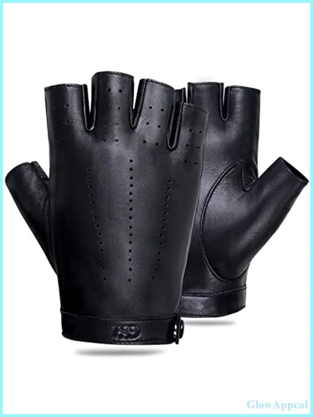 Fingerless Driving Gloves - Genuine Sheepskin Leather, Unlined, Motorcycle Biker